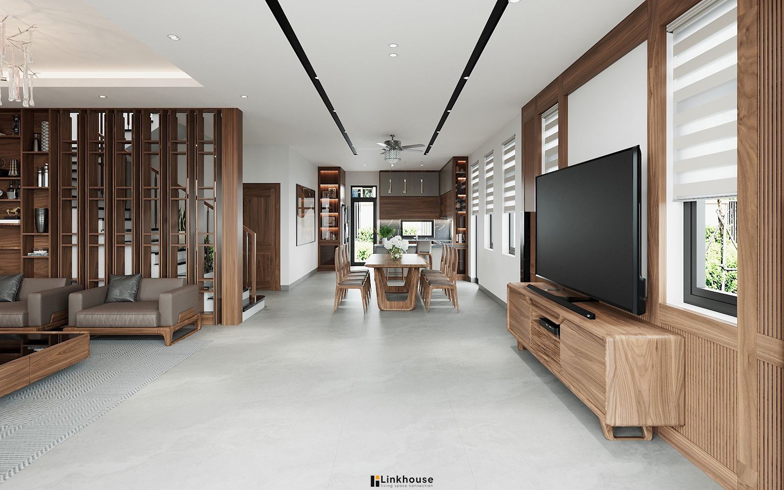 góc nhìn chính diện căn nhà 