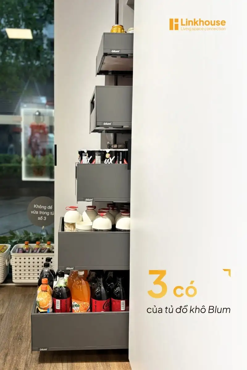Tủ Đồ Khô Blum – Giải Pháp Lưu Trữ Thông Minh Giúp Căn Bếp Luôn Gọn Gàng Và Tiện Nghi
