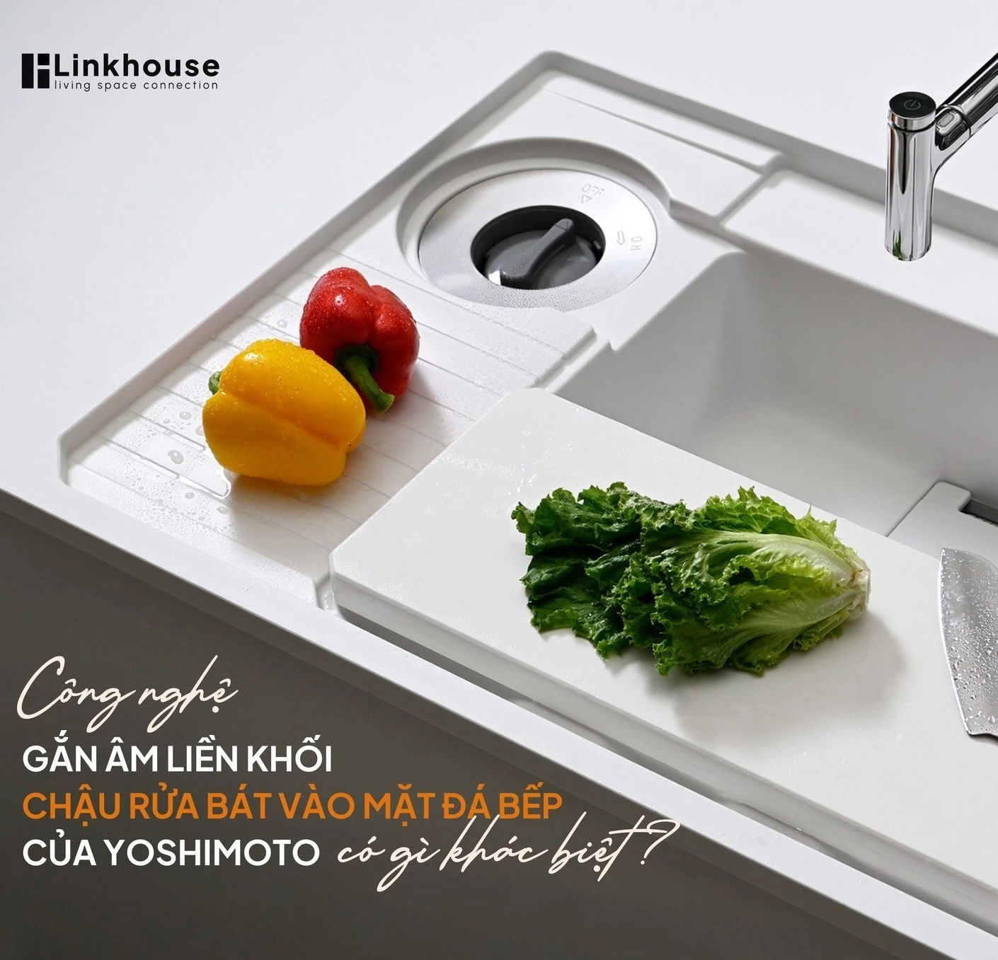 CÔNG NGHỆ GẮN ÂM LIỀN KHỐI CHẬU RỬA BÁT YOSHIMOTO – GIẢI PHÁP VƯỢT TRỘI CHO KHÔNG GIAN BẾP HIỆN ĐẠI