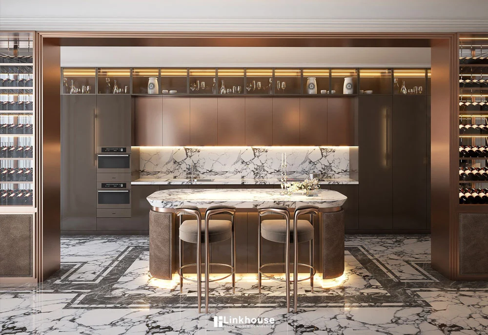 Dự án thi công tủ bếp hợp kim nhôm cho Penthouse trăm tỷ Hà Nội